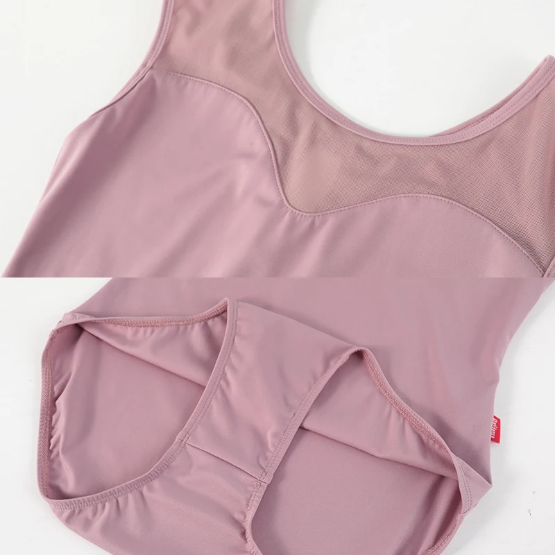 Ballet Leotard Woman Gymnastics Leotard Dancing Bodysuit Nylon Splice Sleeveless Dance Leotard - Image 6